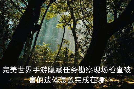 完美世界手游隐藏任务勘察现场检查被害的遗体怎么完成在哪