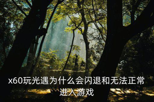 光遇手游怎么进不去，x60玩光遇为什么会闪退和无法正常进入游戏