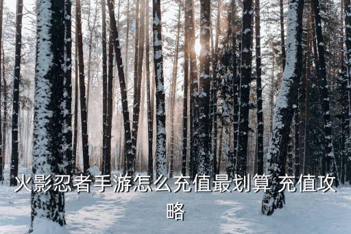 火影忍者手游怎么充值最划算 充值攻略