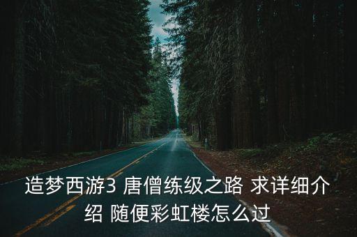 造梦3手游怎么打觉醒之路，造梦西游3 唐僧练级之路 求详细介绍 随便彩虹楼怎么过