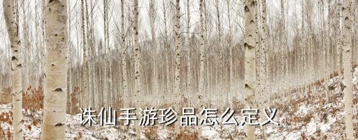 诛仙手游珍品怎么定义