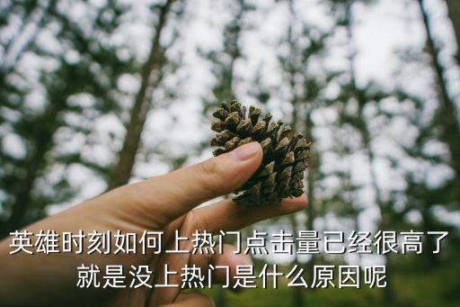 英雄时刻如何上热门点击量已经很高了 就是没上热门是什么原因呢