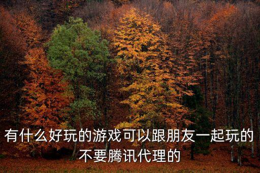 有什么好玩的游戏可以跟朋友一起玩的不要腾讯代理的