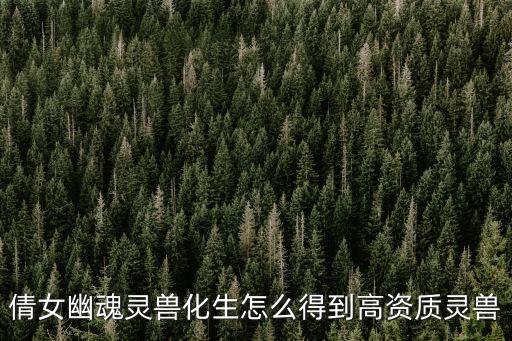 倩女幽魂灵兽化生怎么得到高资质灵兽