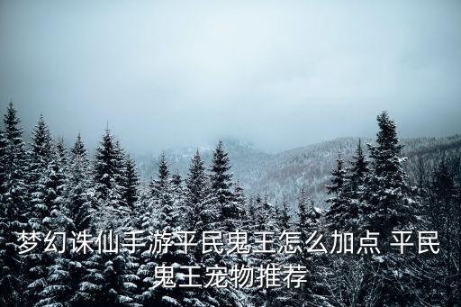 梦幻诛仙手游平民鬼王怎么加点 平民鬼王宠物推荐