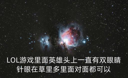 LOL游戏里面英雄头上一直有双眼睛针眼在草里多里面对面都可以