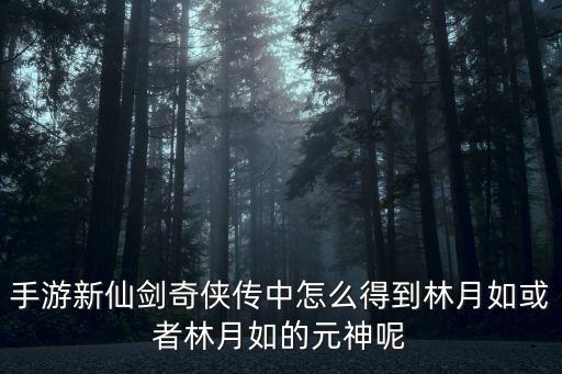 手游新仙剑奇侠传中怎么得到林月如或者林月如的元神呢