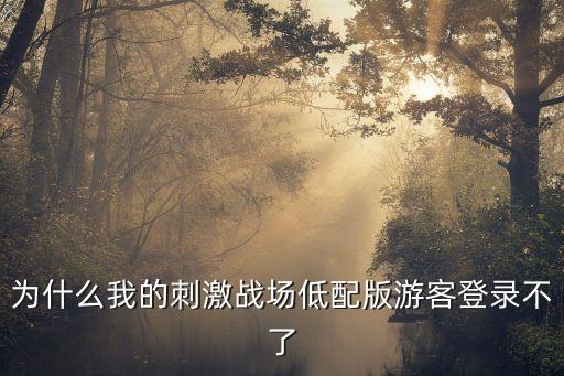 为什么我的刺激战场低配版游客登录不了