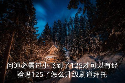 问道必需过小飞到了125才可以有经验吗125了怎么升级刷道拜托