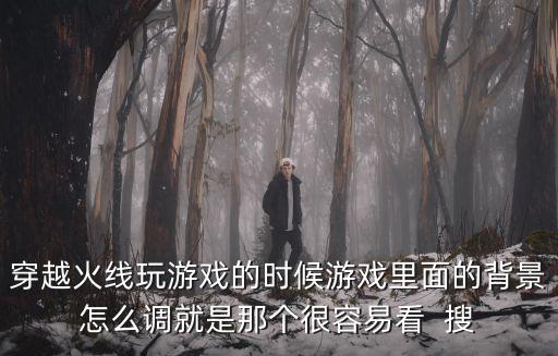 穿越火线玩游戏的时候游戏里面的背景怎么调就是那个很容易看  搜