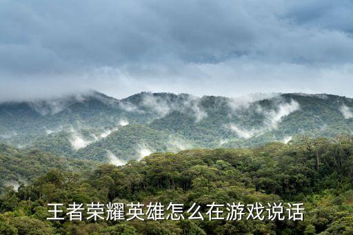 王者荣耀英雄怎么在游戏说话