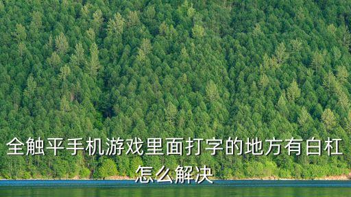 全触平手机游戏里面打字的地方有白杠怎么解决