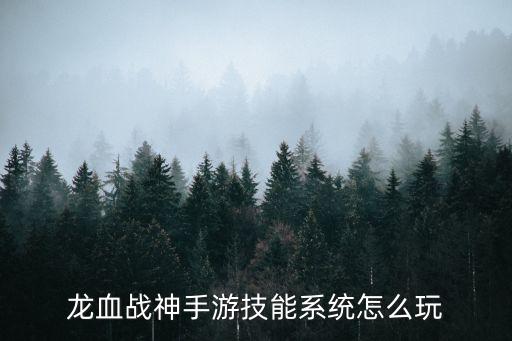 怎么样才能玩龙血战神手游，龙血战神手游技能系统怎么玩