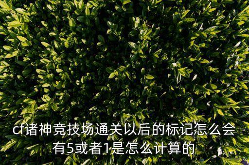 穿越火线手游枪皇印记怎么算，cf诸神竞技场通关以后的标记怎么会有5或者1是怎么计算的