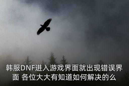 韩服DNF进入游戏界面就出现错误界面 各位大大有知道如何解决的么