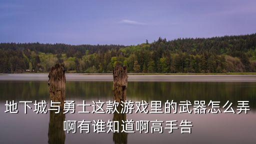 地下城与勇士这款游戏里的武器怎么弄啊有谁知道啊高手告