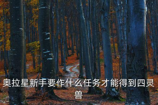 奥拉星新手要作什么任务才能得到四灵兽
