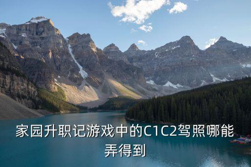 手游遨游中国怎么获得c1驾照，家园升职记游戏中的C1C2驾照哪能弄得到