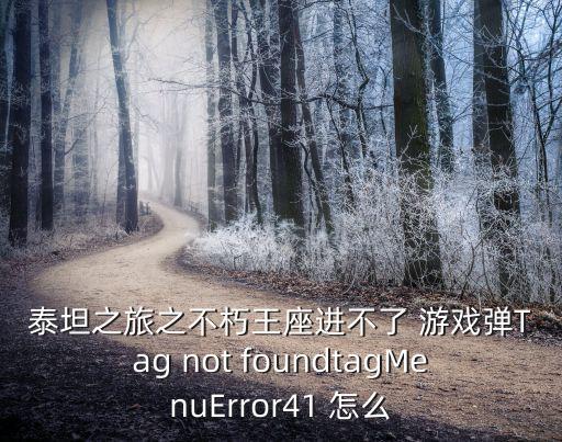 泰坦之旅之不朽王座进不了 游戏弹Tag not foundtagMenuError41 怎么