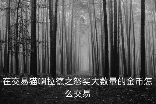 在交易猫啊拉德之怒买大数量的金币怎么交易