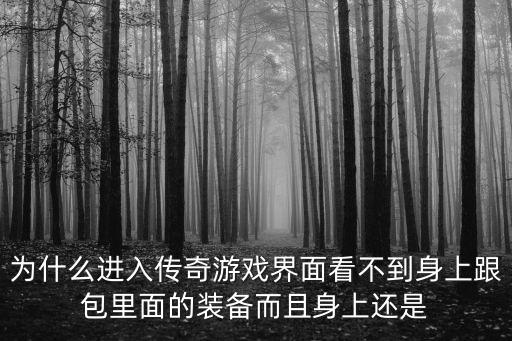 手游原始传奇怎么不见东西，为什么进入传奇游戏界面看不到身上跟包里面的装备而且身上还是