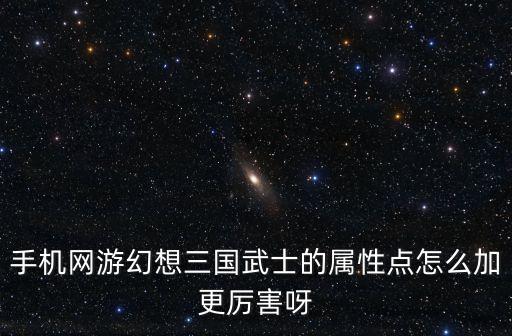手机网游幻想三国武士的属性点怎么加更厉害呀