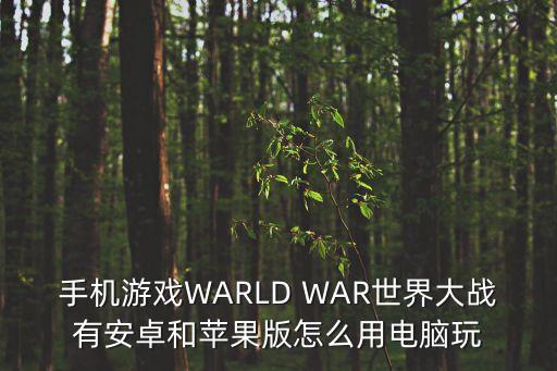 手机游戏WARLD WAR世界大战有安卓和苹果版怎么用电脑玩