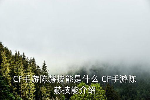 CF手游陈赫技能是什么 CF手游陈赫技能介绍