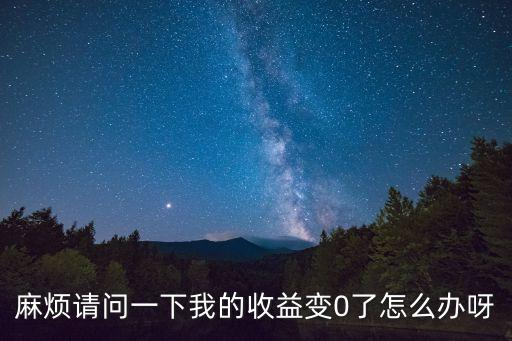 麻烦请问一下我的收益变0了怎么办呀