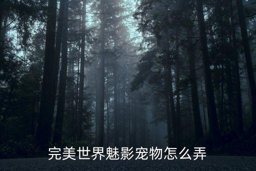 完美世界魅影宠物怎么弄