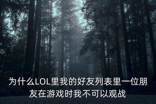 lol手游有些玩家怎么没有观战，英雄联盟现在为何好友玩的时候无法观战