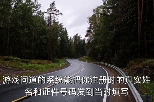 游戏问道的系统能把你注册时的真实姓名和证件号码发到当时填写