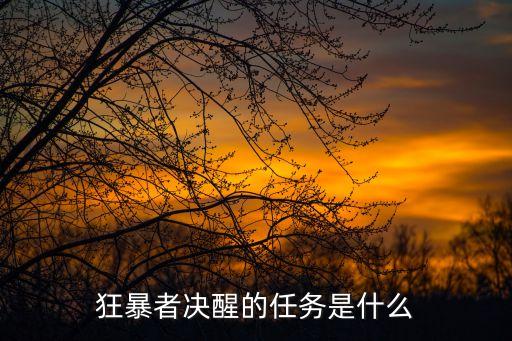 狂暴者决醒的任务是什么
