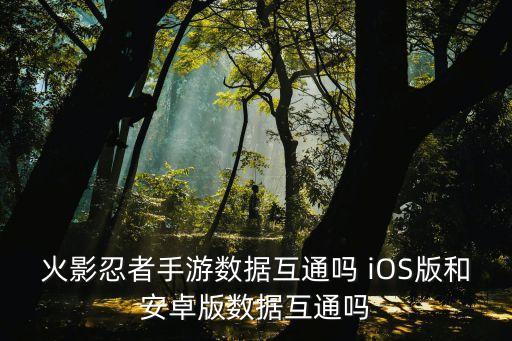 安卓火影忍者手游怎么转苹果，火影忍者手游数据互通吗 iOS版和安卓版数据互通吗