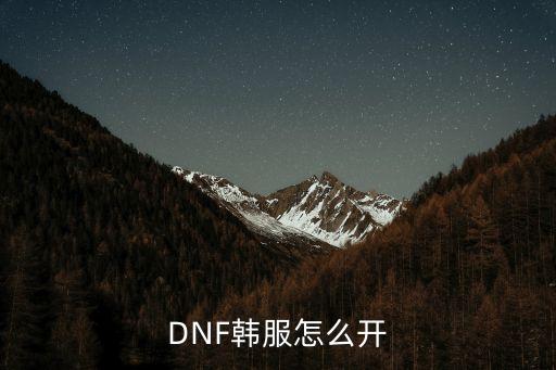 dnf韩服手游盗贼冒险怎么开，DNF韩服怎么开