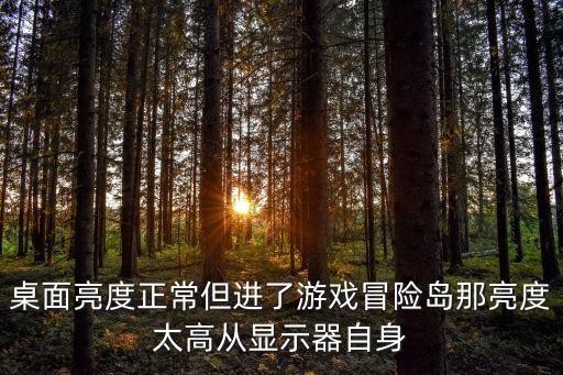 桌面亮度正常但进了游戏冒险岛那亮度太高从显示器自身