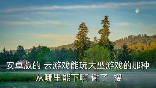 安卓版的 云游戏能玩大型游戏的那种 从哪里能下啊 谢了  搜