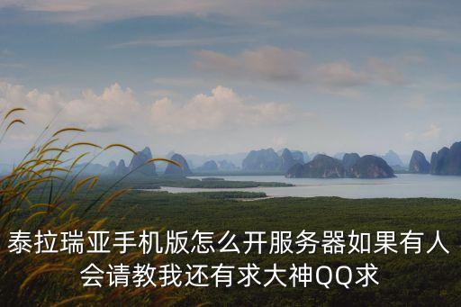 泰拉瑞亚手机版怎么开服务器如果有人会请教我还有求大神QQ求