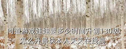 问道游戏娃娃要多少时间升到130级怎么升最块本人天天在线高