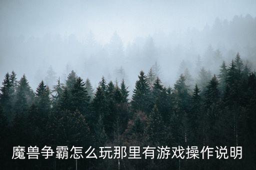 魔兽争霸怎么玩那里有游戏操作说明