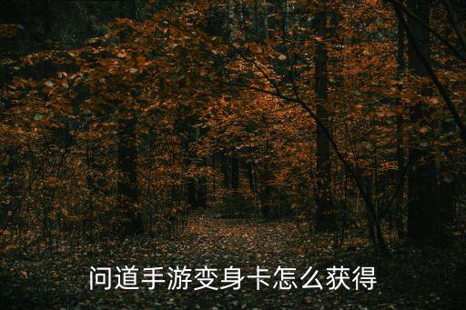 问道手游boos变身卡怎么得，问道手游变身卡怎么获得