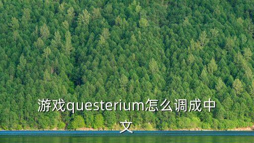 游戏questerium怎么调成中文