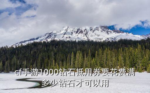 穿越手游1000钻石怎么花合算，cf手游1000钻石抵用券要花费满多少钻石才可以用