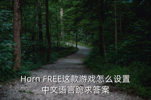 手游版恐鬼症怎么设置中文，Horn FREE这款游戏怎么设置中文语言跪求答案