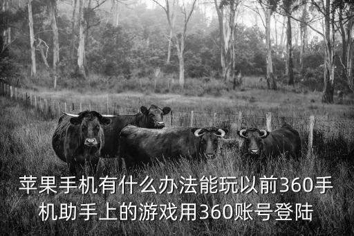 苹果手机有什么办法能玩以前360手机助手上的游戏用360账号登陆