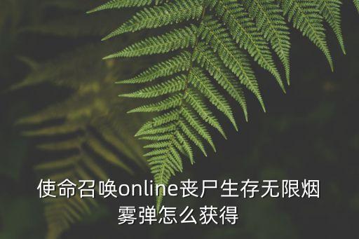 使命召唤手游球形烟雾怎么得，使命召唤online丧尸生存无限烟雾弹怎么获得