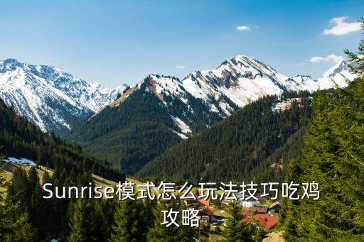 Sunrise模式怎么玩法技巧吃鸡攻略