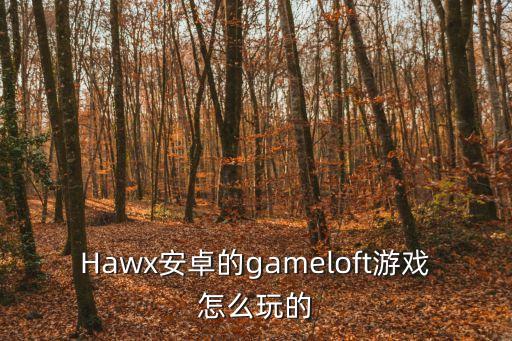 Hawx安卓的gameloft游戏怎么玩的
