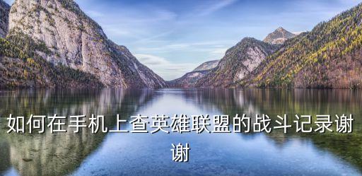 怎么查手游英雄联盟所有战绩，英雄联盟战绩查询