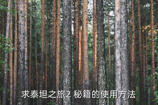 求泰坦之旅2 秘籍的使用方法